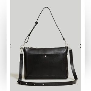 Madewell the transport shoulder crossbody bag box leather black